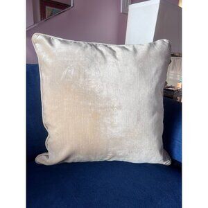 Luxurious Contemporary Cream 18" x 18" Velveteen Accent Pillow Self-Piped